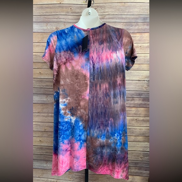 Colorful Tie-Dye T-Shirt Dress/Top - Size 2X - Picture 2 of 7